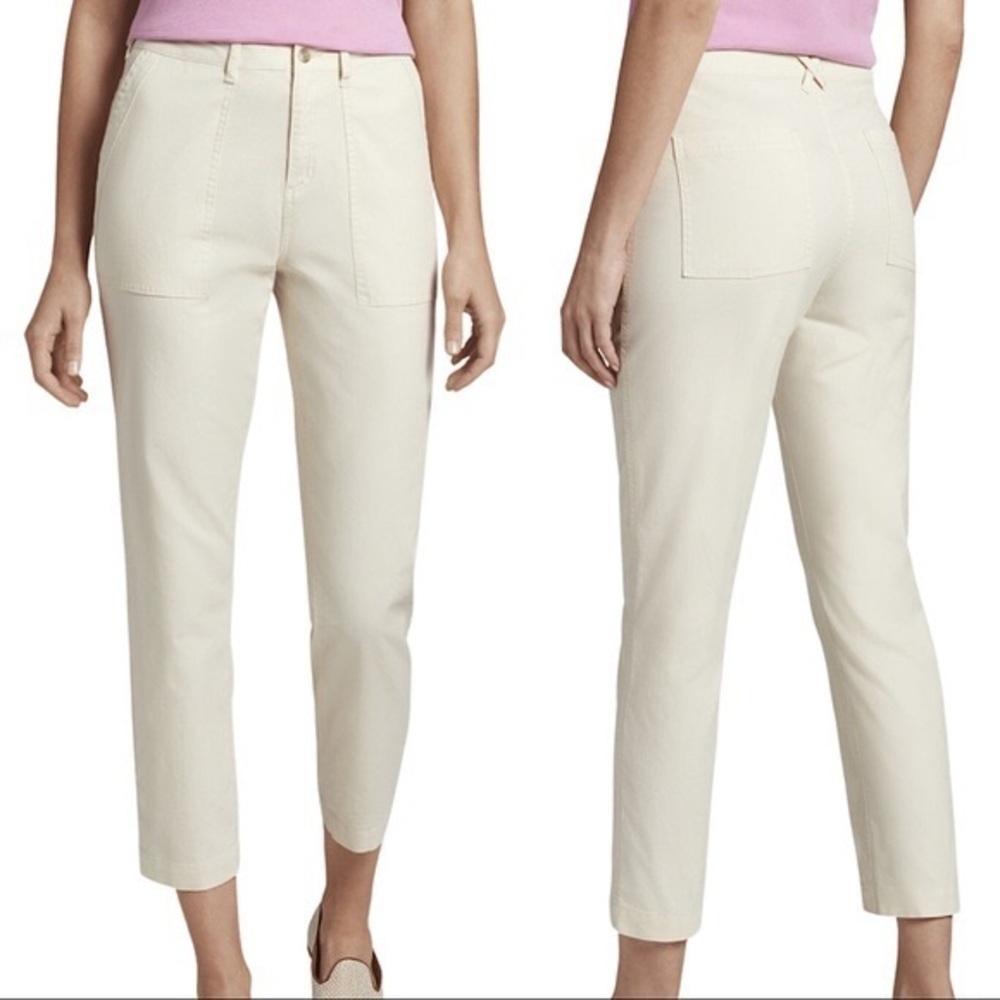 Peter Millar | Lightweight Canvas Weekender Utility Pocket Ankle Pants Ivory 14
